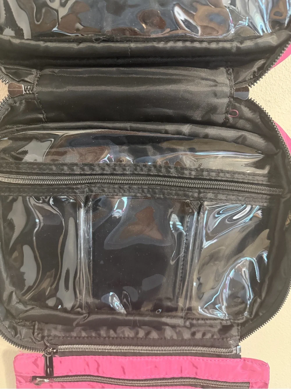 Aimee Kestenberg Pink Hanging Travel Toiletry Cosmetic Organizer Bag